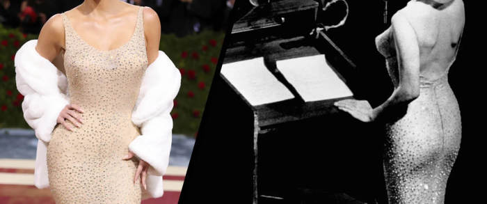 کیم کارداشیان با لباس مرلین مونرو در مت گالا ۲۰۲۲